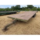 30ft bale trailer, metal floor, beaver tail twin axle on 8.25R15 wheels and tyres