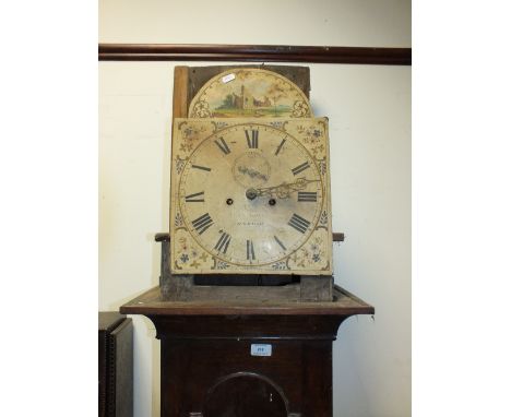 A late George III oak eight day longcase clock the arched dial signed 'Alen Lawren**, Norham' the eight day movement striking