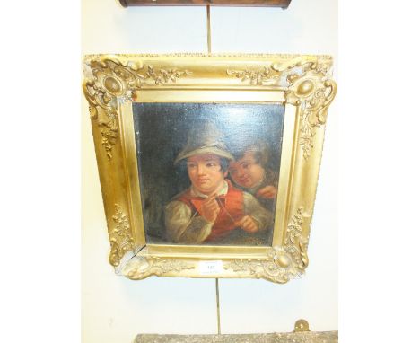English School, 19th centuryTwo young boys,oil on panel