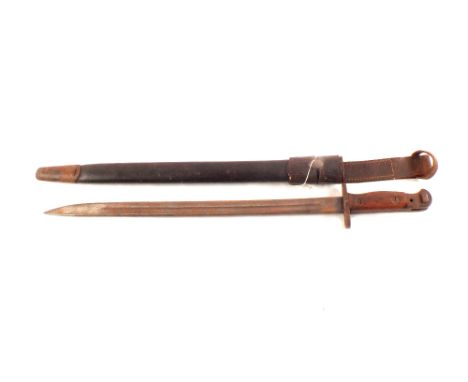 A British model 1907 bayonet by Wilkinson with scabbard and leather frog