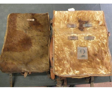 Two vintage German Army 'pony fur' backpacks (Tornister), two various models