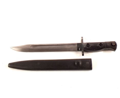 A British L1A1 bayonet with scabbard