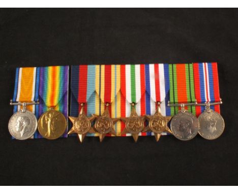 An important father and son group of medals, WWI pair to 880479 Pte R.Carlier 10-Lond-R with research etc and his son 5835317