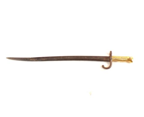 A French model 1866 sabre bayonet, dated 1870 (no scabbard)