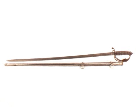 GRV Artillery Officers sword in its metal dress scabbard