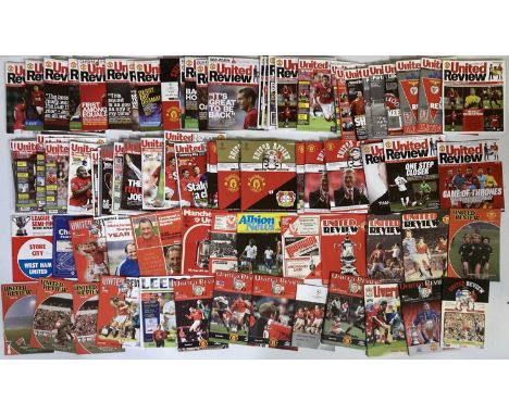 A large collection of approx 338 Manchester united football programmes ranging from the 70s to 2022, including six Manchester