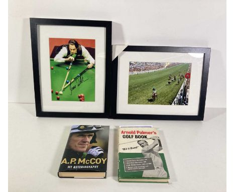 Signed sporting memorabilia to inc: 8x10" AP McCoy signed photo, AP McCoy signed autobigraphy, Arnold Palmer signed 'Golf Boo