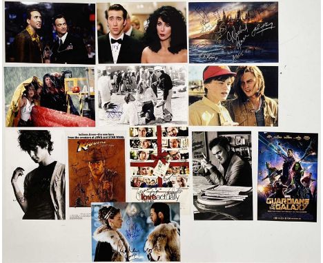 12 glossy reproduction photo prints (mostly 10 x 15") all bearing signed elements as follows:Quentin Tarantino'Deathly Hallow
