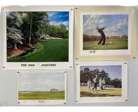 Four prints to inc: limited edition Alan Fearnley print signed by artist and by Gary Player, an artist-proof Bill Waugh print