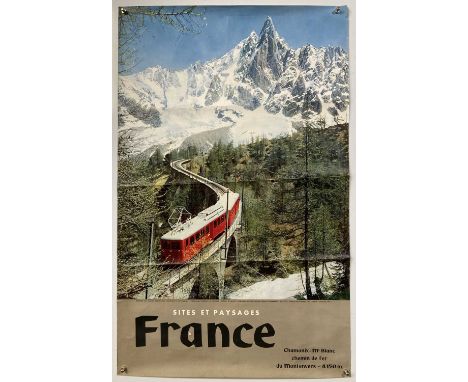 An original c 1960s travel poster, published by the French tourism board. Design / art by Lambert. 'Sites Et Paysage' with im