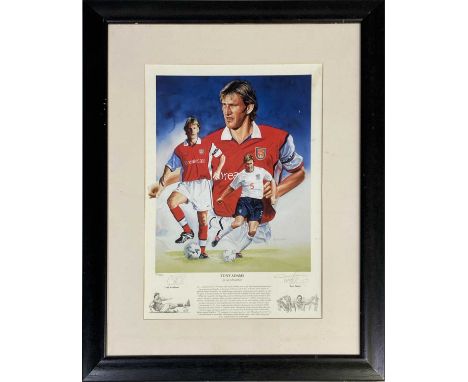 A mounted, framed and glazed limited edition print of a work by Gary Brandham, signed by the artist and Tony Adams. Frame mea