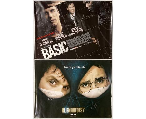 Four quad posters (30x40") signed by: Ant + Dec, a board for 'Hitch' signed by Will Smith, Samuel L Jackson (two inc signed S