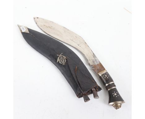 A Gurkha kukri knife and scabbard 