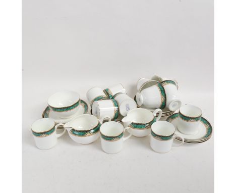Wedgwood Lambourn pattern tea and coffee service for 4 and 8 people respectively 