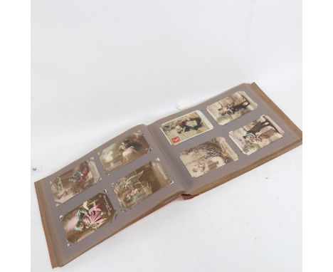 An album of First War Period postcards, including erotic studies 