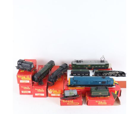 A group of Vintage Tri-ang Railways locomotives, including R52, R59, R253 etc