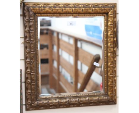 A gilt-framed rectangular bevel-edge wall mirror, overall 48cm x 42cm 