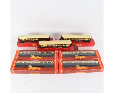 7 boxed Tri-ang coaches, including 3 First Class brown with cream roofs, and 4 GWR chocolate and cream (7) 