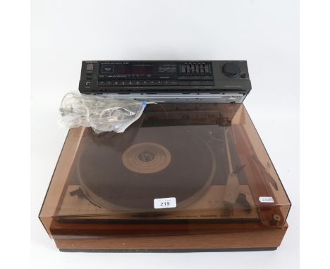A Vintage Goldring Lenco GL75 stereo transcription turntable, and a Technics stereo receiver SA-160L (2) 