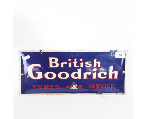 British Goodrich, enamel advertising sign, 17cm x 40cm 