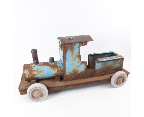 Vintage iron model toy locomotive, length 61cm 