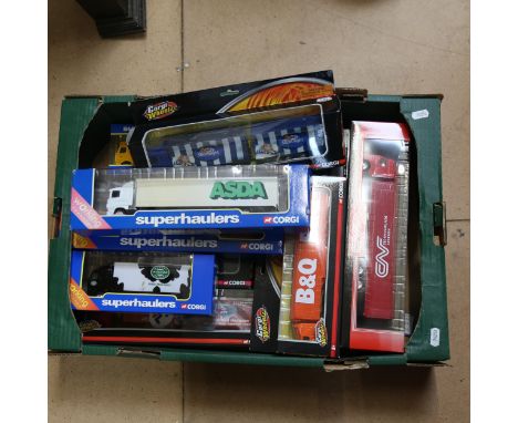 A collection of diecast Corgi model trucks, all boxed (boxful) 