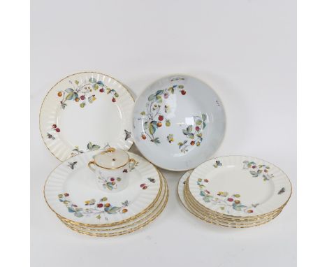 Royal Worcester Strawberry Fare bowl, dessert and dinner plates etc 