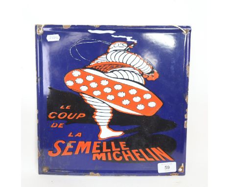 Le Coup De La Semelle Michelin, enamel advertising sign, 30cm x 30cm 