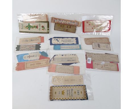 A quantity of Antique and Vintage hand embroidered bookmarks 