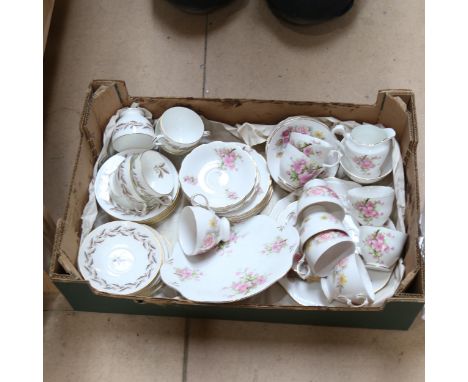 Minton teaware and Queen Anne tea service with pink rose decoration 