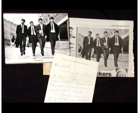 The Beatles autographed black and white photograph 1964, probably in the hand of Neil Aspinall (1941-2008), The Beatles road 