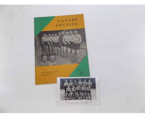 Norwich City FC postcard sized photograph circa 1958/59 of playing squad, signed verso by Jimmy Hill, Roy McCrohan (1930-2015