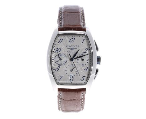 Longines Evidenza chronograph automatic stainless steel gentleman's wristwatch, ref. L2.643 4, serial no. 33...., silvered gu