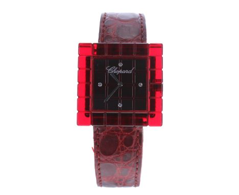 Chopard Be Mad Limited Edition resin and diamond set square cased wristwatch, ref. 12/7780, limited edition 651x/9999, square