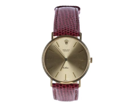 Rolex Cellini 18ct gentleman's wristwatch, ref. 3739, circa 1967, serial no. 1797xxx, circular champagne dial with applied ba