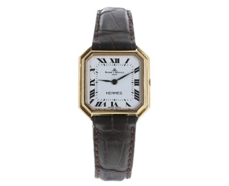 Baume &amp; Mercier for Hermes 18ct octagonal cased lady's wristwatch, ref. 38260, serial no. 7946xx, white dial signed Baume