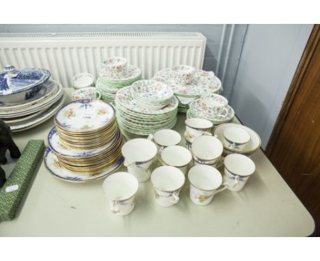 THIRTY NINE PIECE MARIE PATTERN CHINA PART TEA SERVICE, including eleven cups, milk jug, pair of slops bowls and a bread and 
