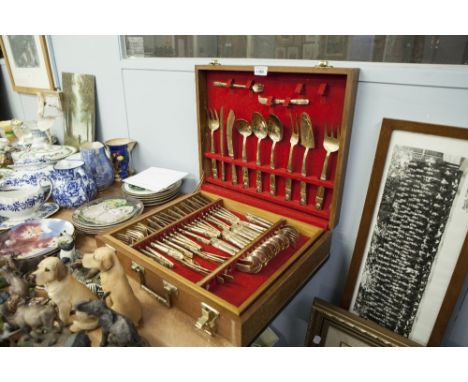 CIRCA 1960's 'FAR EASTERN' TABLE SERVICE OF PLATED METAL CUTLERY FOR EIGHT PERSONS, WITH ELEPHANT HEAD PATTERN HANDLES, 59 PI