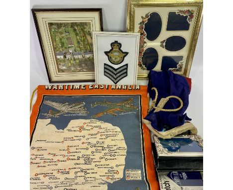 AIRFORCE COLLECTABLES, modern photo albums and frames, ETC, the group includes a flag/pennant marked 'Wing Commander A M Ref 