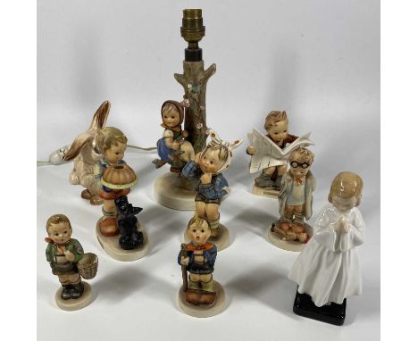 HUMMEL PORCELAIN FIGURINES (7), Royal Doulton Bedtime HN 1978 and a Sylvac lop eared bunny