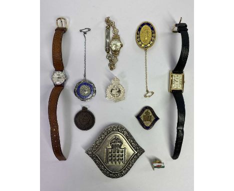 NURSING INTEREST COLLECTABLES to include a Rotary nine carat gold cased lady's wristwatch on openwork rolled gold bracelet, t