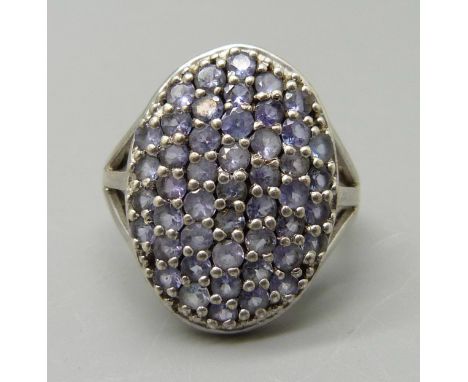 A silver and tanzanite ring, R 