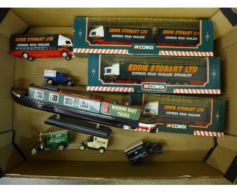 Four Corgi Eddie Stobart model vehicles and other assorted model vehicles 