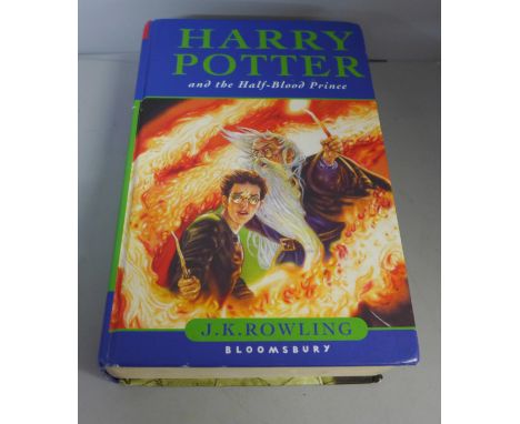 One volume, Harry Potter and the Half-Blood Prince, first edition, stamped Boston High School Library 