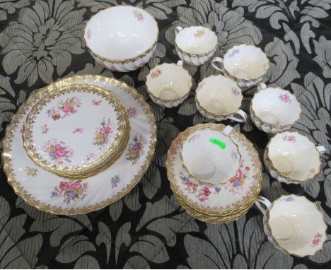 A Copeland China porcelain part tea service decorated with flowers&nbsp;&nbsp;