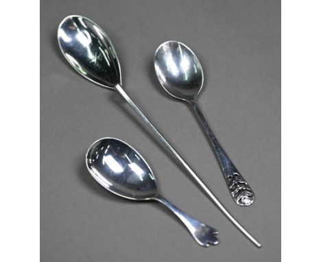 A Scottish silver Traprain replica&nbsp;Roman spoon,&nbsp;Brook &amp; Son, Edinburgh 1929, with elongated shell bowl engraved