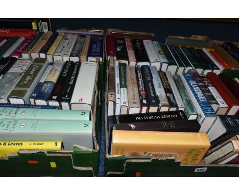 FIVE BOXES OF BOOKS containing approximately 115 miscellaneous titles in hardback format subjects include English Language, p