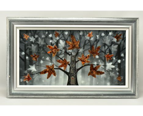 CHLOE NUGENT (BRITISH CONTEMPORARY), 'WINTER LEAVES', a 3D depiction of a tree in winter, signed bottom right, mixed media on