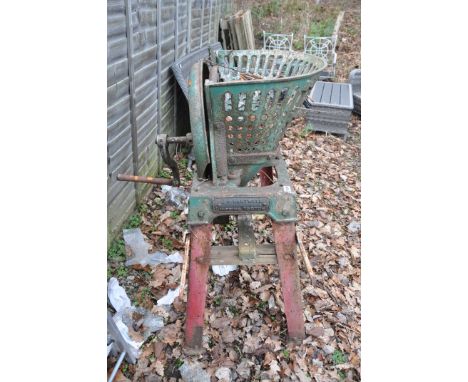 A VINTAGE J.H. HARTWELL CAST IRON CHIPPER with replacement handle