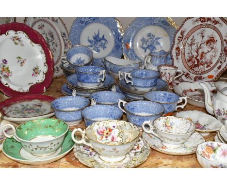 A COLLECTION OF TEAWARE, to include a twenty eight piece Copeland Spode 'Spode's Camilla' tea set, a Royal Doulton trio, patt